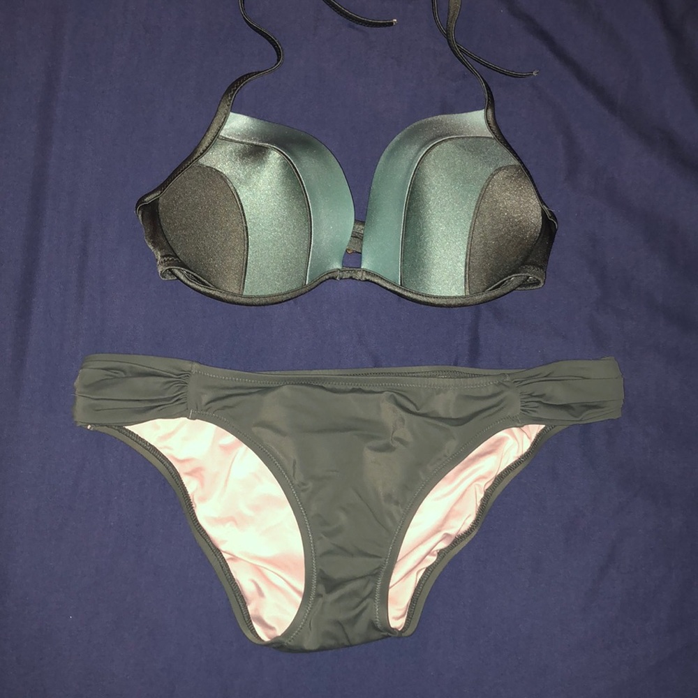 LIKE NEW Shade & Shore Olive & Teal Bikini - Picture 2 of 6